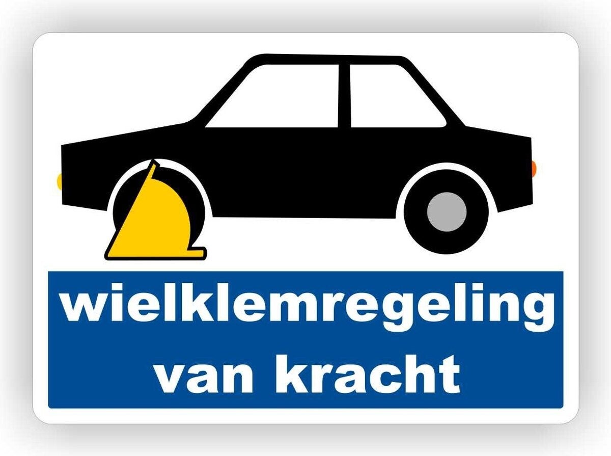 Wielklemregeling van kracht verkeersbord sticker. (955.46)