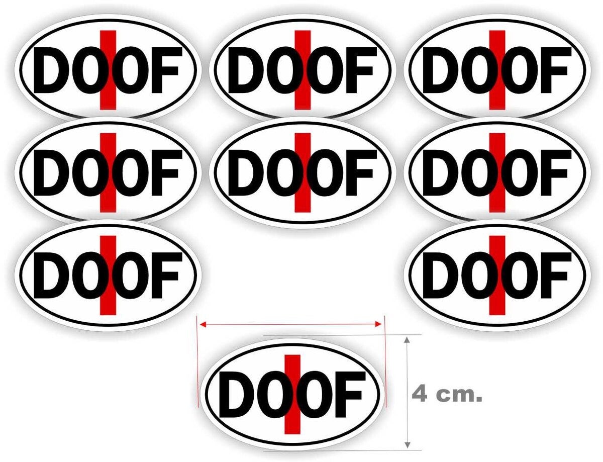 DOOF stickerset – 6,5 × 4 cm –  set 9 stuks  (1465.47)