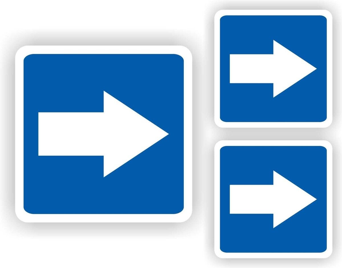 Richtingaanwijzer pijl sticker set 3 stuks  (253.13)