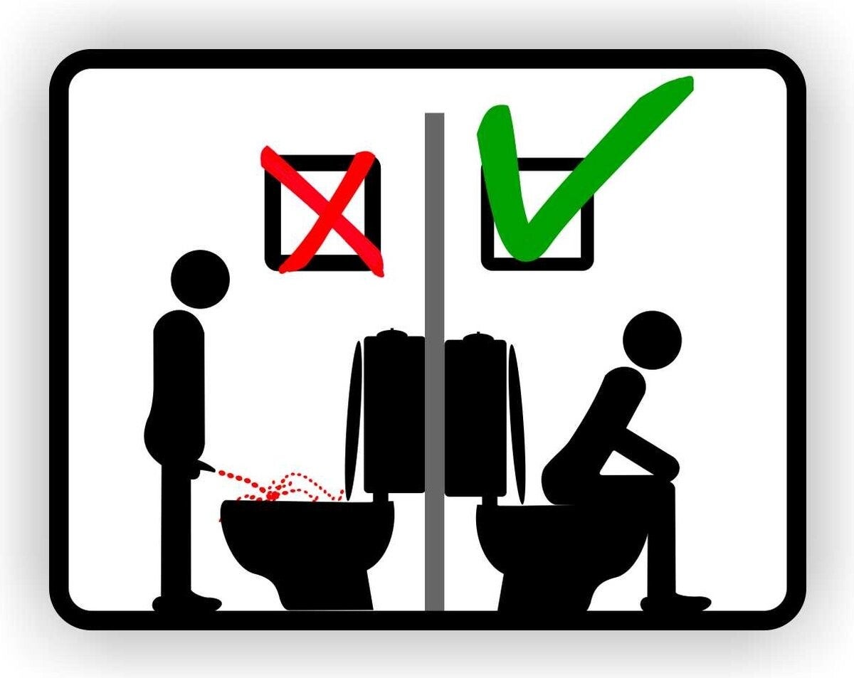 Zittend Plassen - WC - Sticker - 18 x 14 cm (233.09)