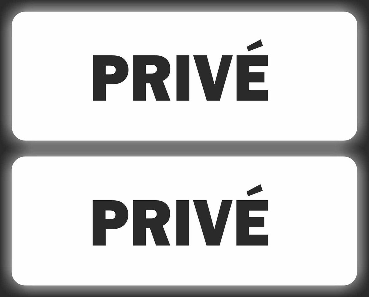 Privé tekst stickers set 2 stuks. (1232.65)
