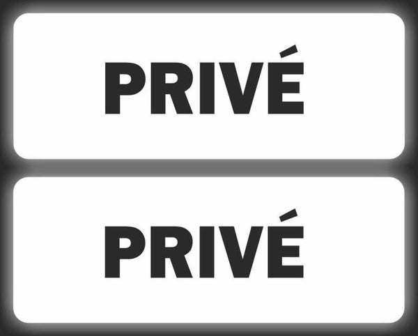 Privé tekst stickers set 2 stuks. (1232.65)