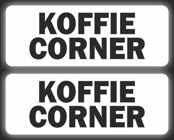 Koffiecorner tekst sticker set 2 stuks (1238.65)