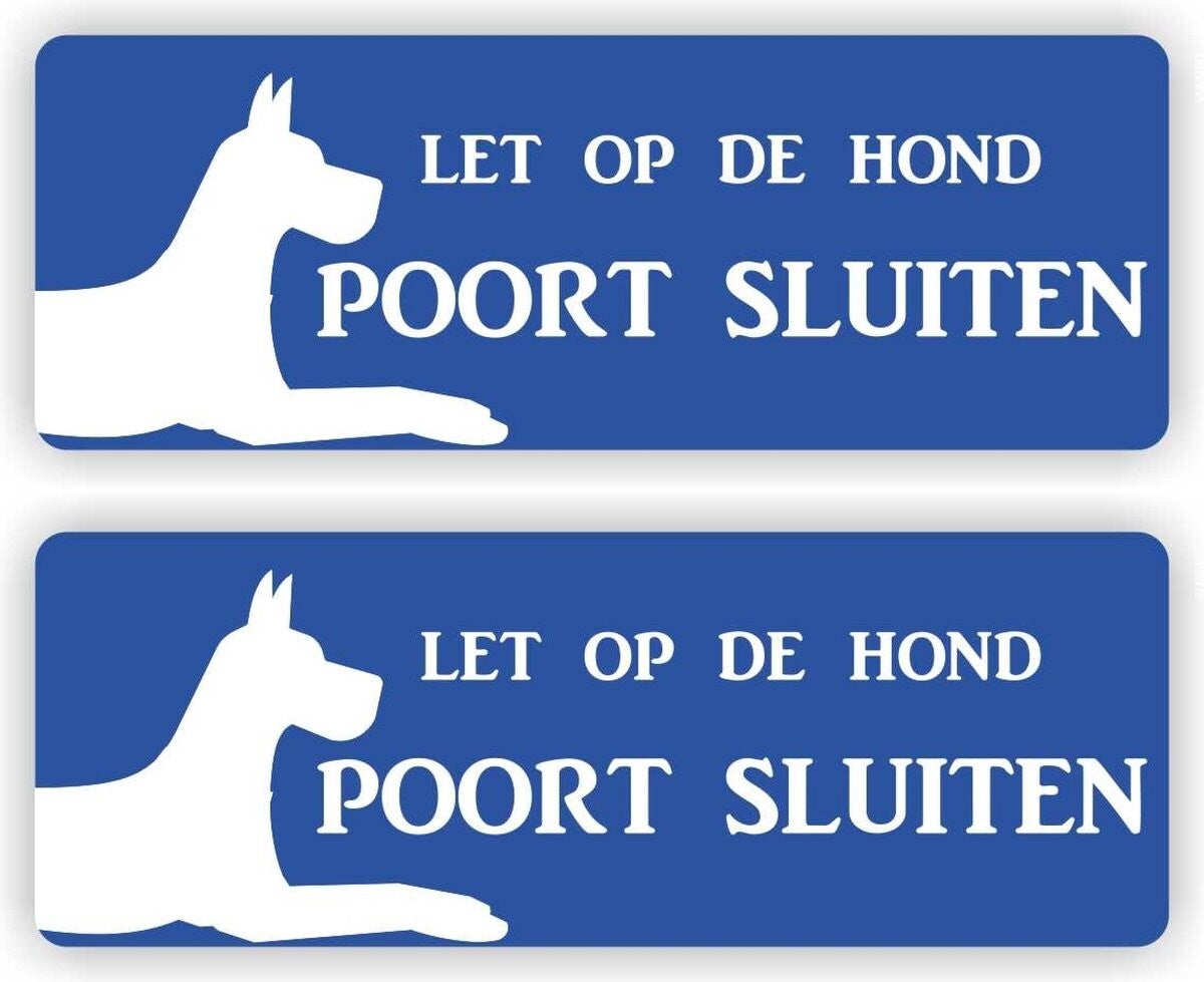 Let op de hond poort sluiten stickers (963.37)
