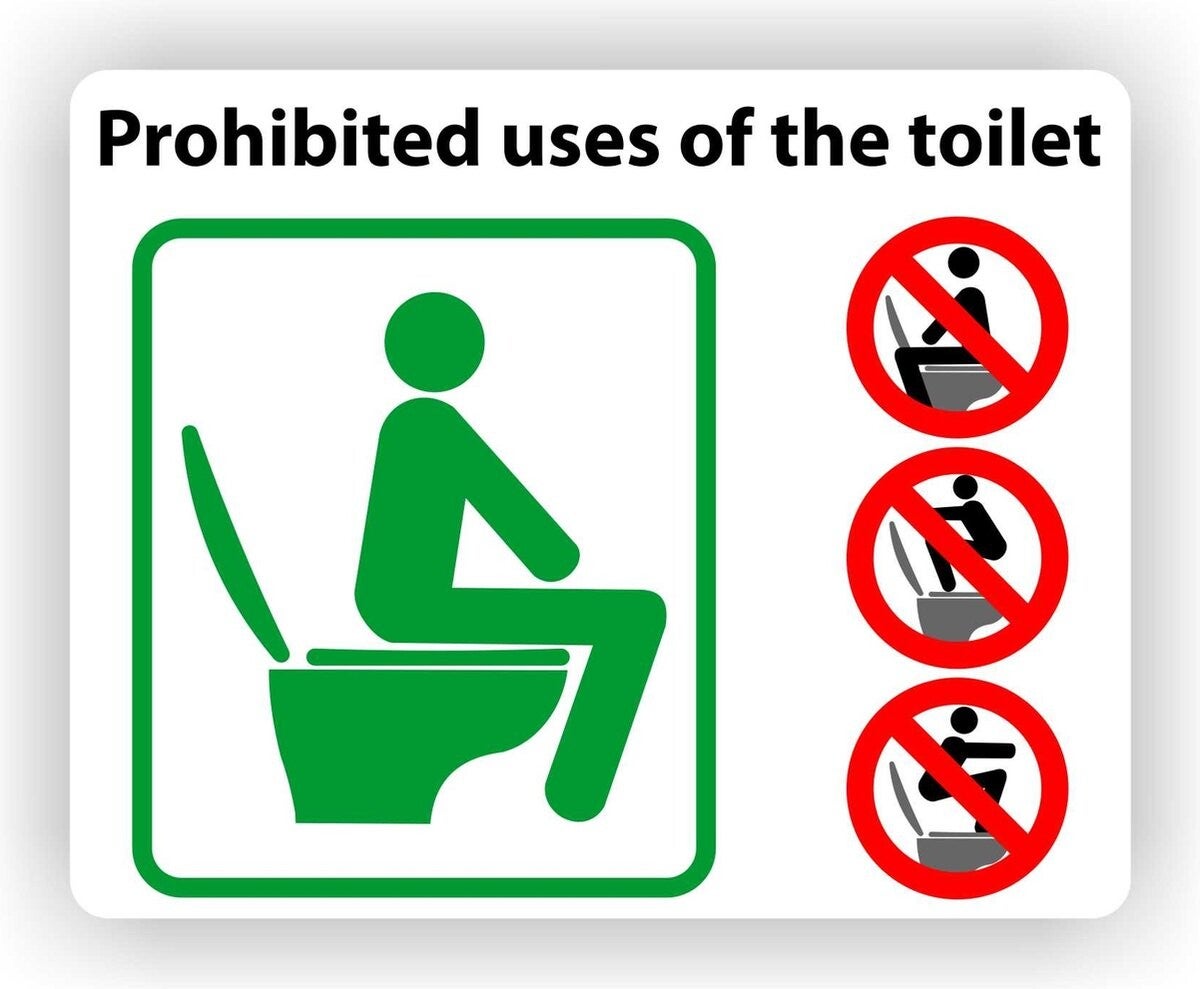 Toilet Gebruik - Sticker Prohibited Uses of the Toilet (271.14)