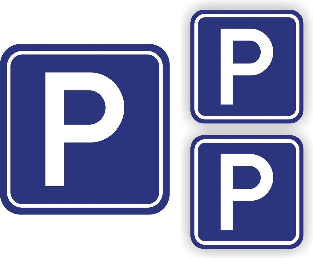 Parkeerplaats verkeersbord sticker set 3 stuks. (031.02)