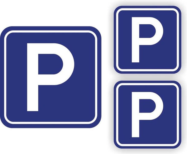 Parkeerplaats verkeersbord sticker set 3 stuks. (031.02)
