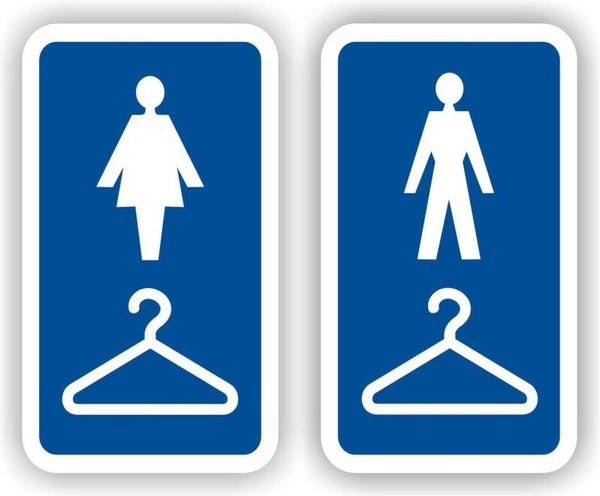 Kleedkamer dames en heren sticker set 2 stuks (1369.70)