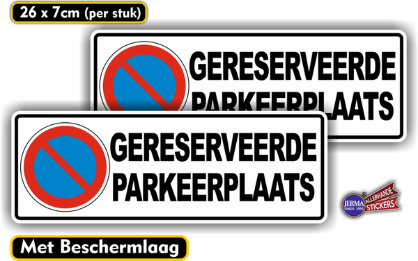 Gereserveerde parkeerplaats-verkeersbord sticker set (1204.63)