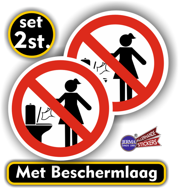 Niets in de WC Werpen Stickers–Vinyl- (1215.59)
