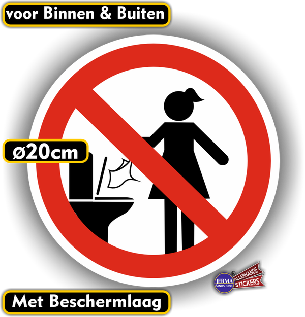 Niets in de WC Werpen Sticker groot (1216.59)