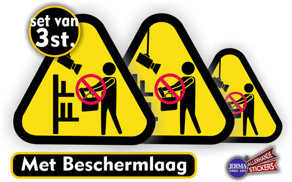 Winkeldiefstal 3 camera toezicht stickers (1220.59)