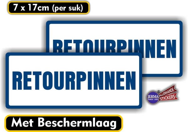 Retour pinnen sticker set 2 stuks. (1223.64)