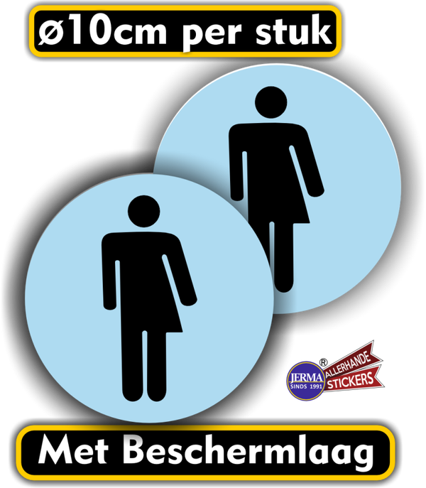 WC deur sticker Genderneutraal set 2 stuks (1227.64)