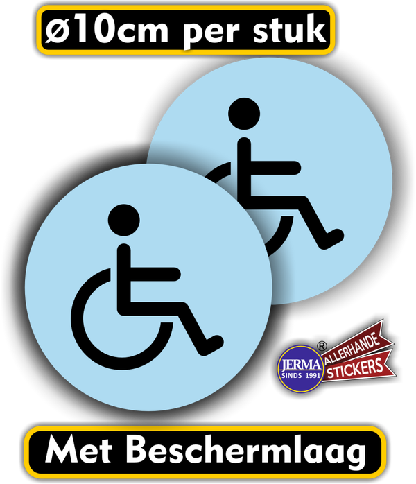 Deur sticker Rolstoel set 2 stuks blauw (1228.64)