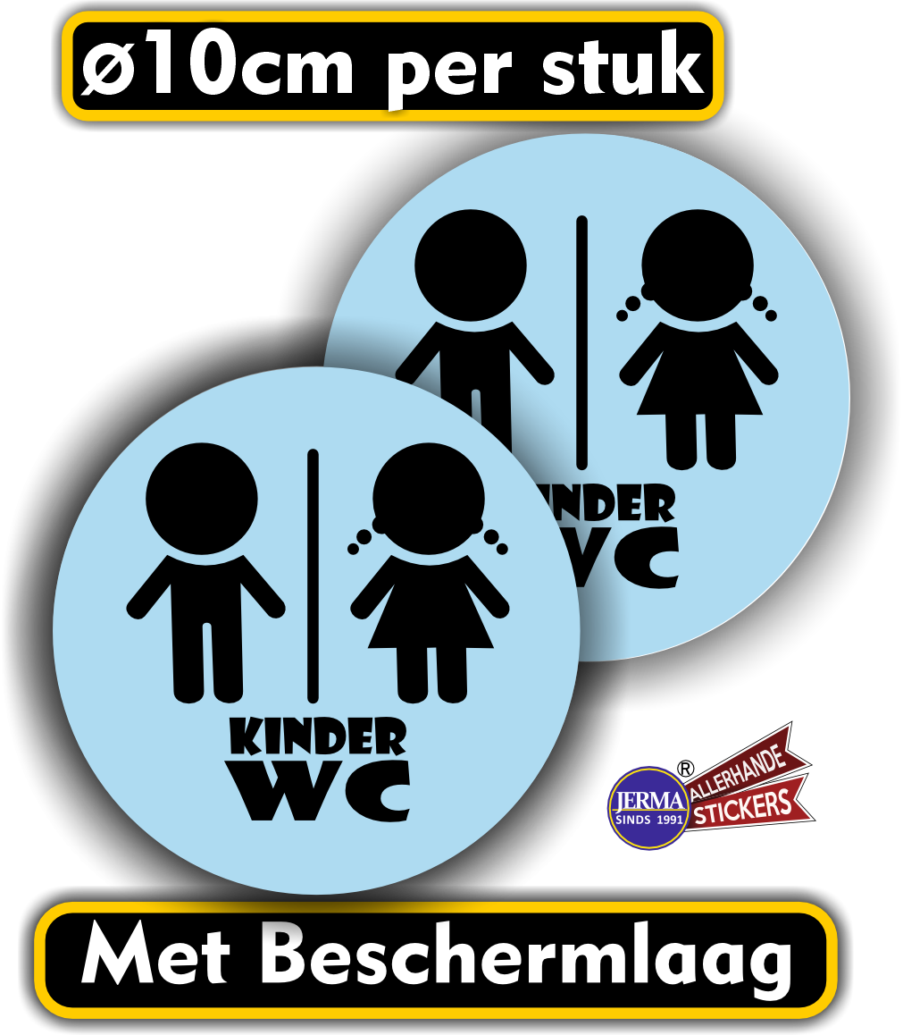 Kindertoilet, deurstickers set 2 stickers blauw (1229.64)