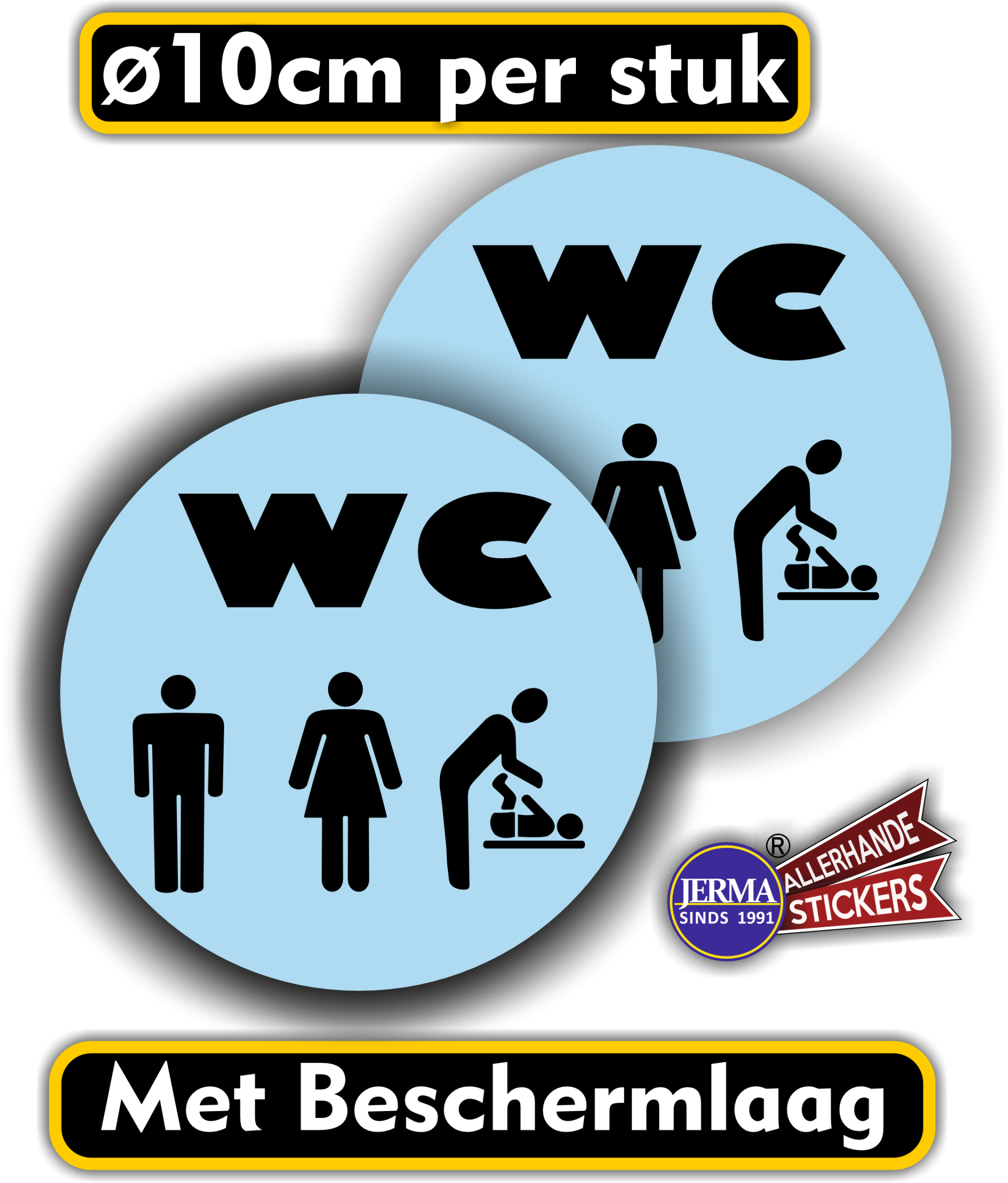 WC deur sticker man, vrouw en baby verzorging set 2 stuks (1230.64)