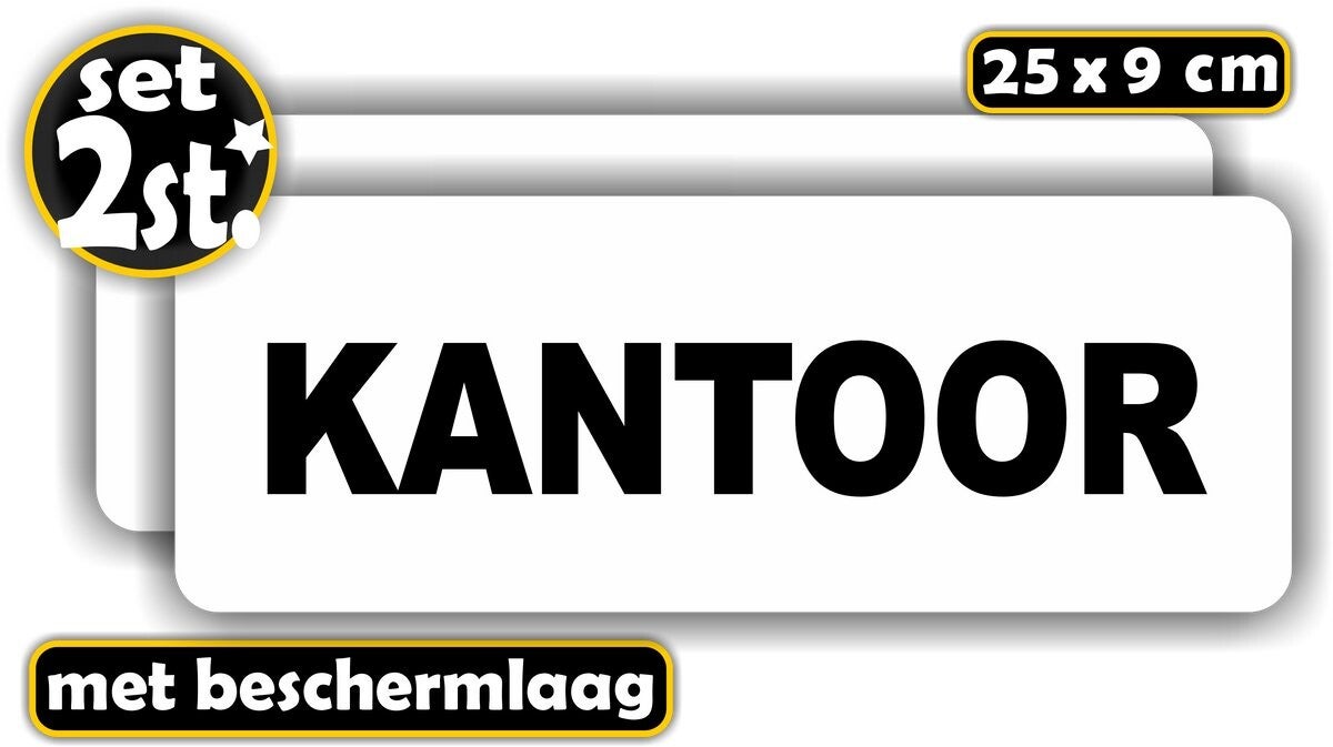 Kantoor tekst sticker set 2 stuks (1233.65)