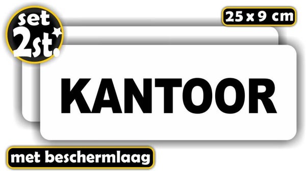 Kantoor tekst sticker set 2 stuks (1233.65)