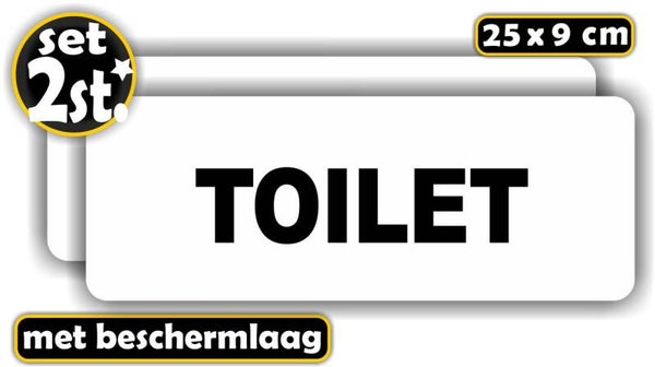 TOILET tekst deursticker set 2 stuks (1234.65)