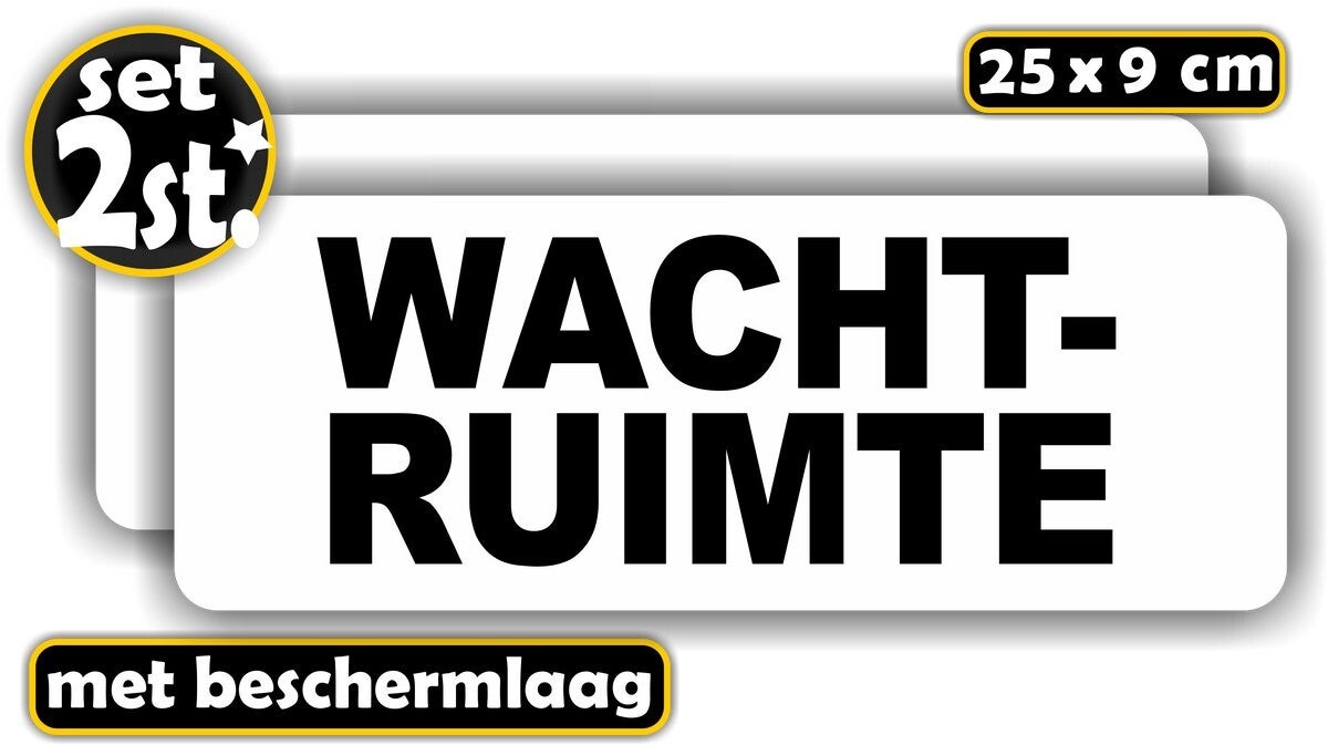Wachtruimte tekst sticker set 2 stuks (1236.65)