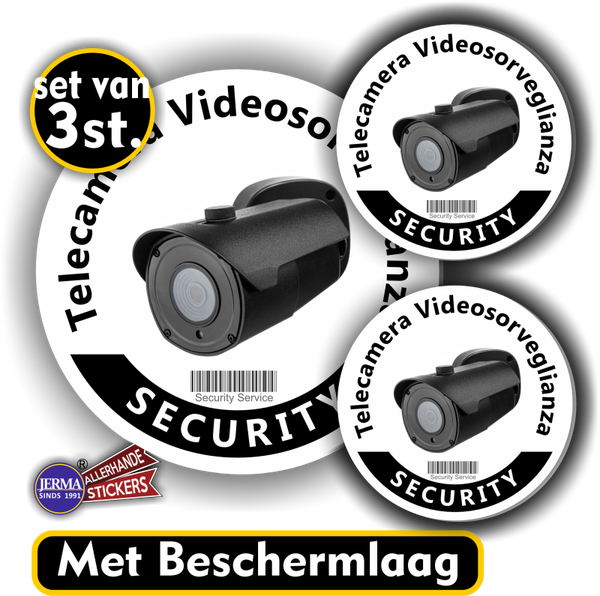 Cameratoezichtstickers set van 3 met Italiaans (1237.66)