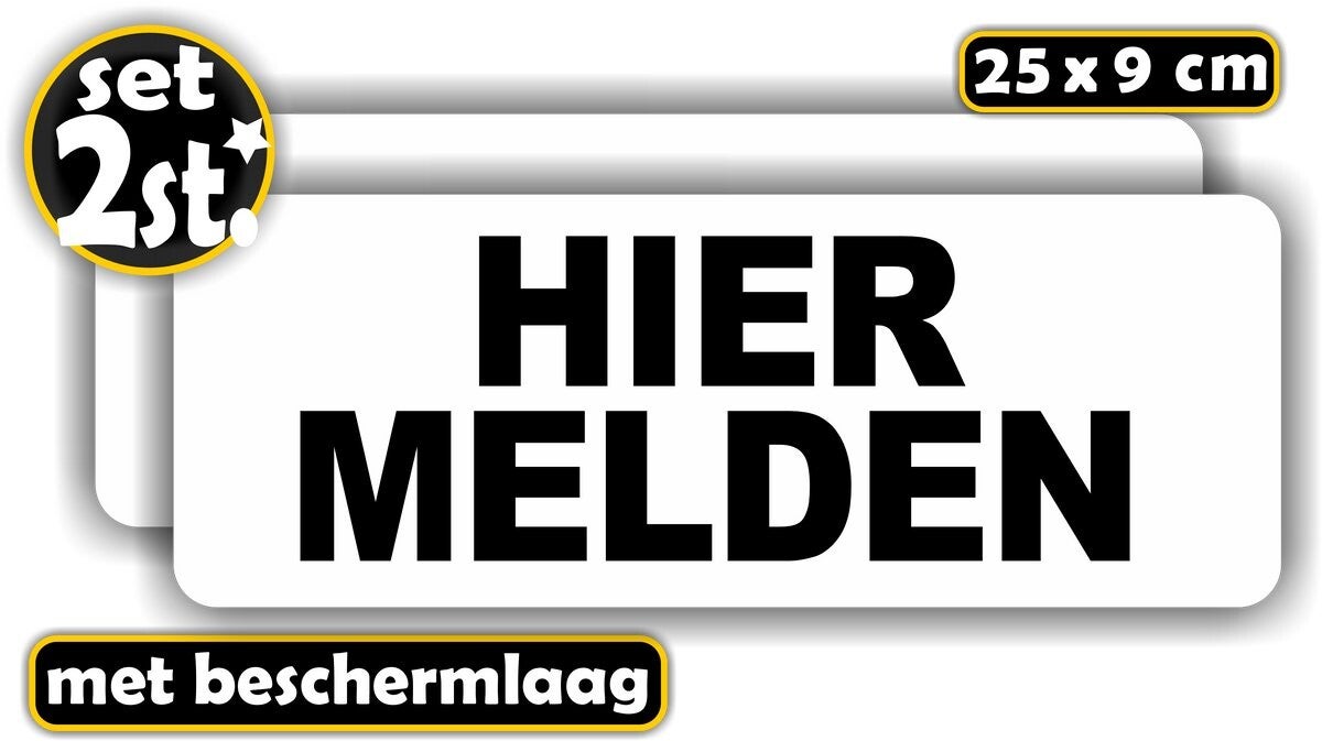 HIER MELDEN  Tekst stickers set 2 stuks (1237.65)