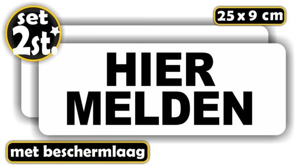 HIER MELDEN  Tekst stickers set 2 stuks (1237.65)