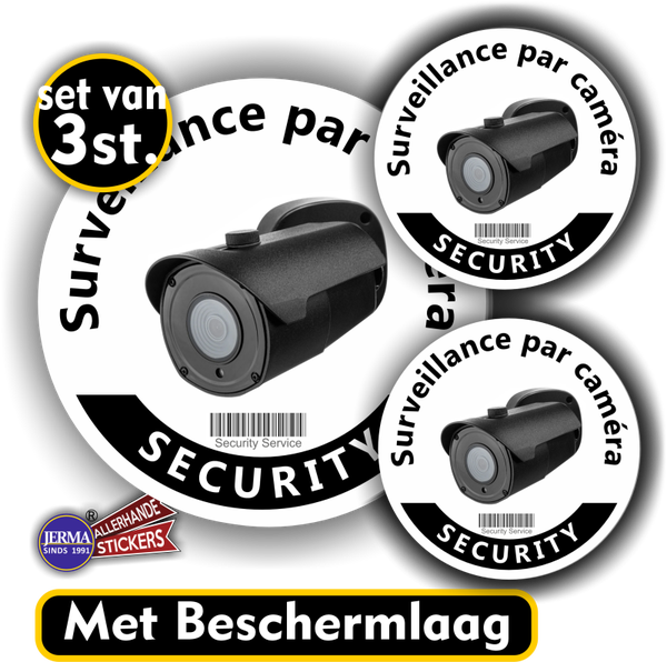 Cameratoezichtstickers set van 3 met Franse (1238.66)
