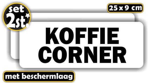 Koffiecorner tekst sticker set 2 stuks (1238.65)
