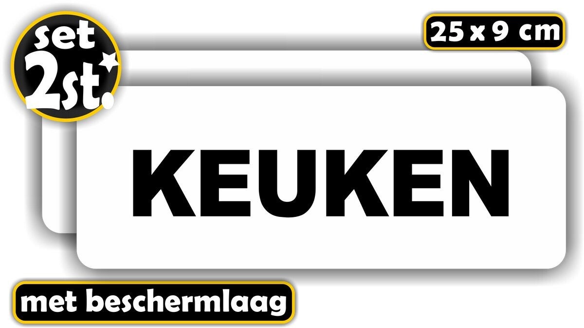KEUKEN Tekst sticker set 2 stuks. (1240.65)