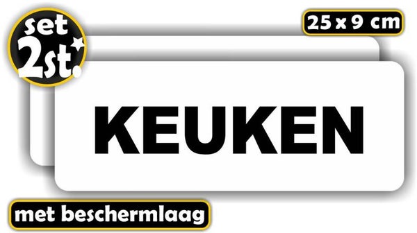 KEUKEN Tekst sticker set 2 stuks. (1240.65)