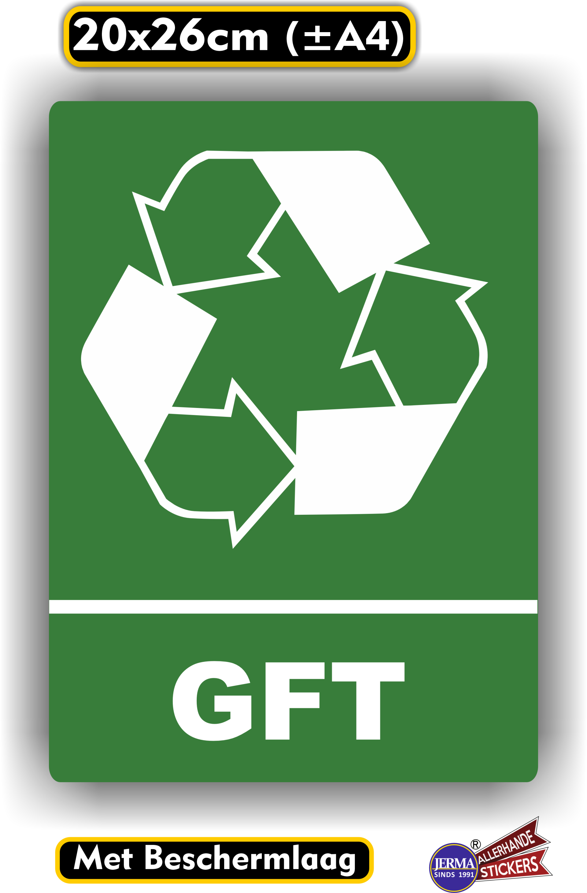 GFT met recycling logo sticker (125.04)
