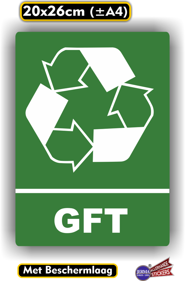 GFT met recycling logo sticker (125.04)