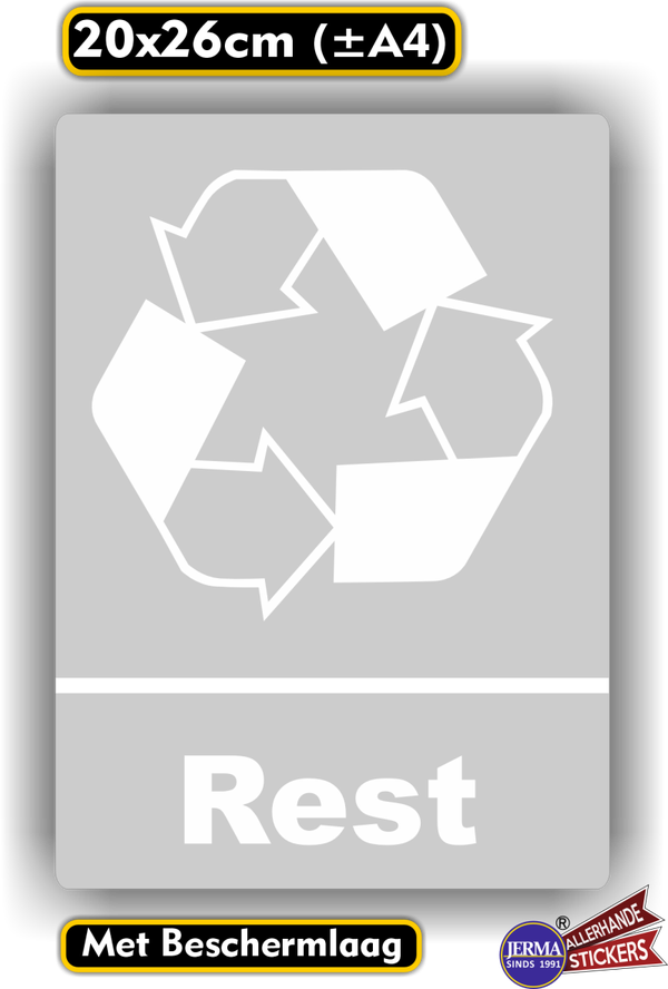 Restafval recycling logo sticker  (127.04)