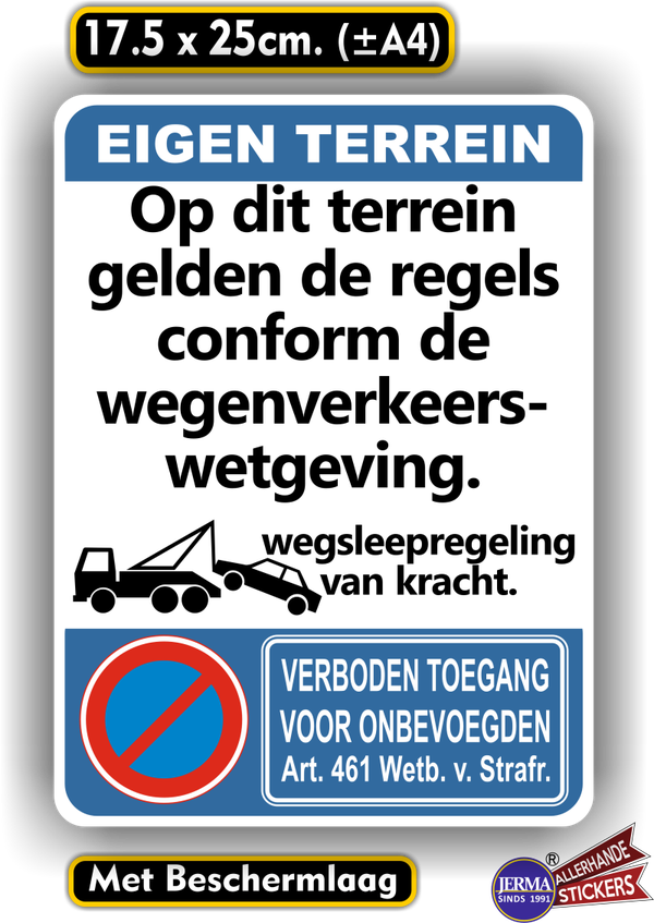 Eigenterrein Geen toegang verkeersbord sticker (1306.66)