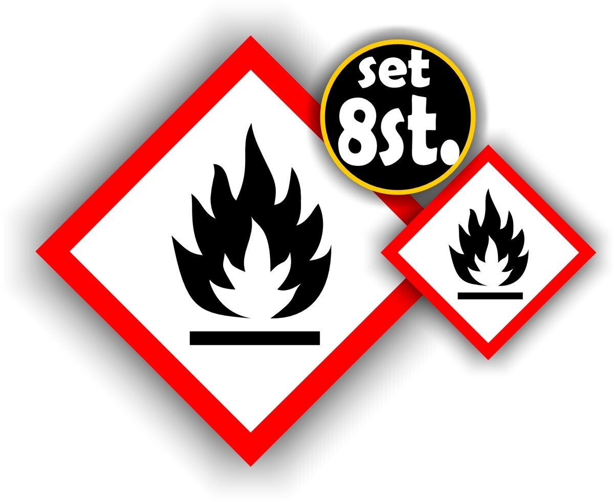 Brandbaar, vlam  sticker set (1309.67)