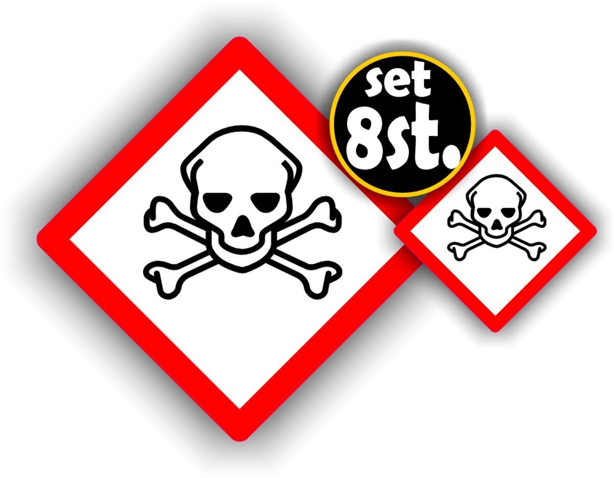 Schedel giftige stof sticker set (1313.67)