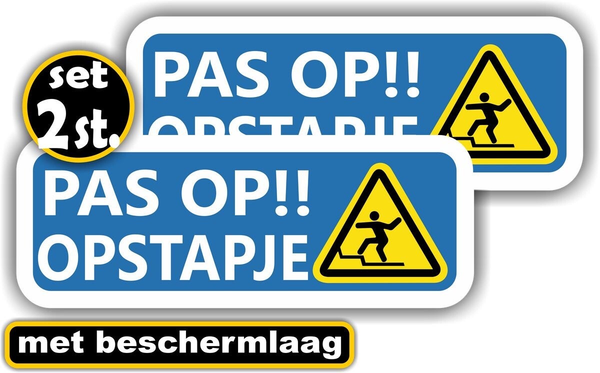Pas op opstapje sticker set 2 stuks (1322.68)