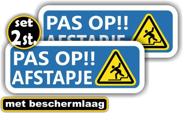 Afstapje waarschuwing stickerset 2 stuks (1324.68)