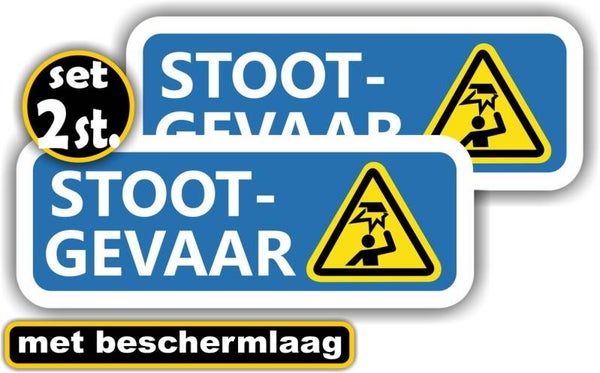 Stoot gevaar waarschuwing sticker set 2 st. (1326.68)