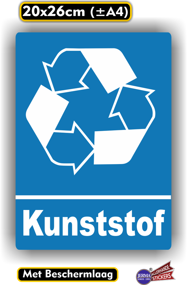 Kunststof recycling kliko sticker (133.05)