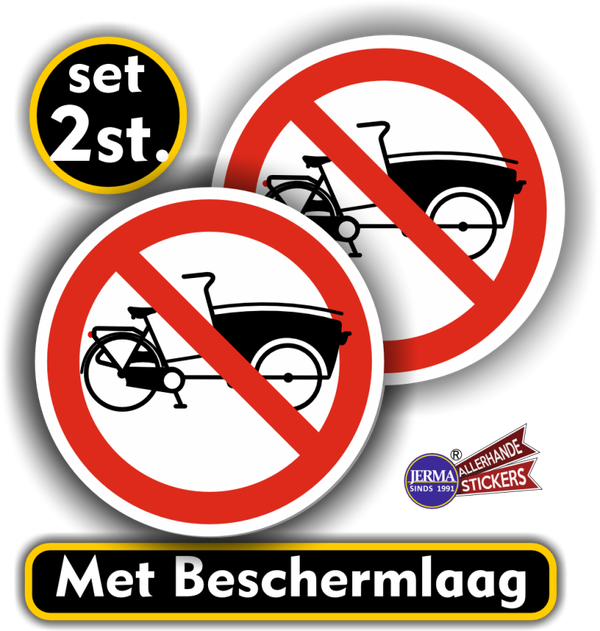 Bakfiets hier niet plaatsen verkeersbord stickers Ø10cm (1333.68)