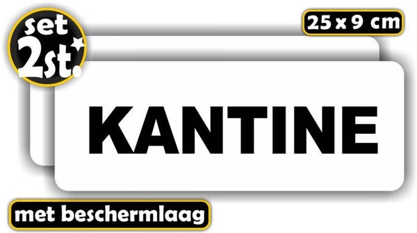 Kantine tekst deur sticker set 2 stuks (1339.65)