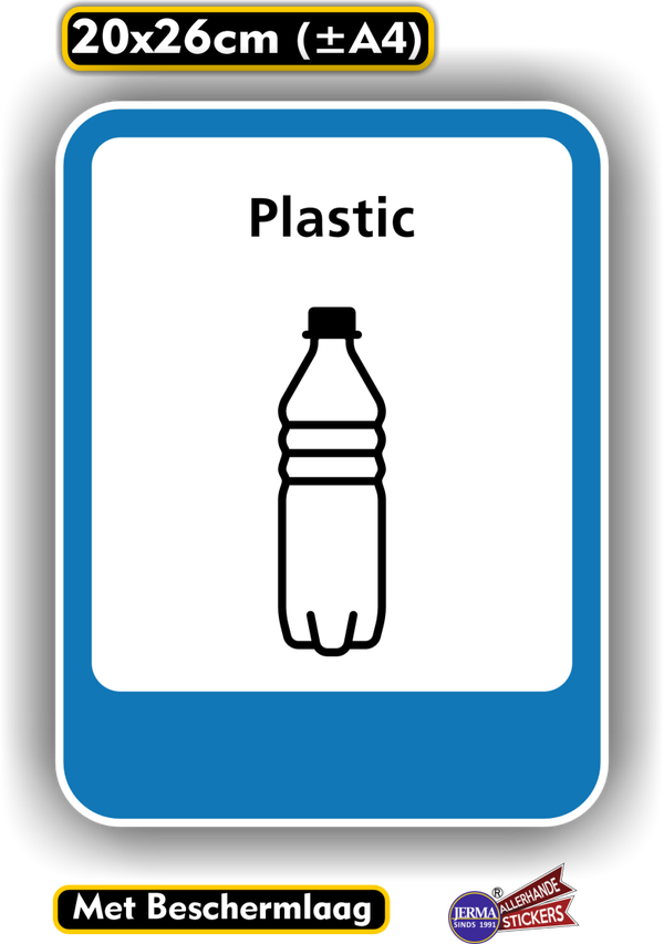 Plastic recycling flessen sticker (134.05)