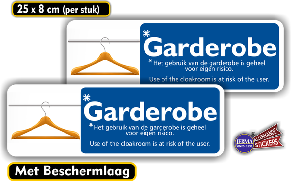 Garderobe aanduiding stickerset 2 stuks. (1365.70)