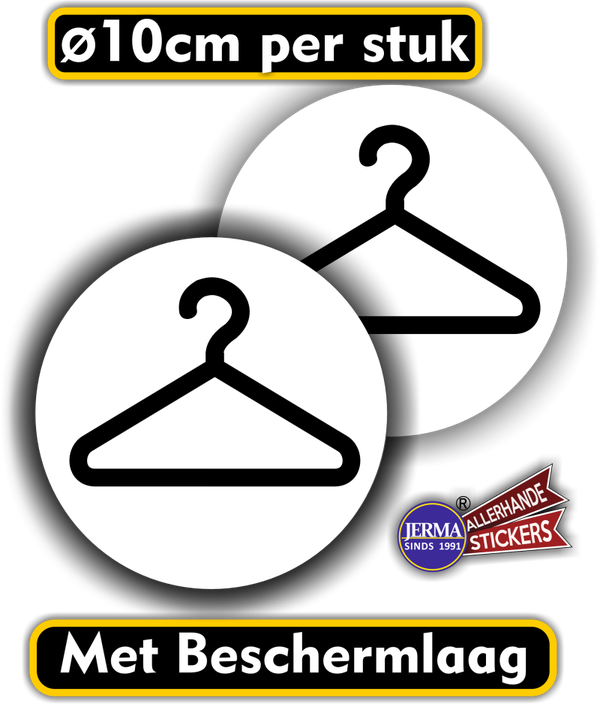 Garderobe pictogram stickerset zwart, wit. (1366.70)