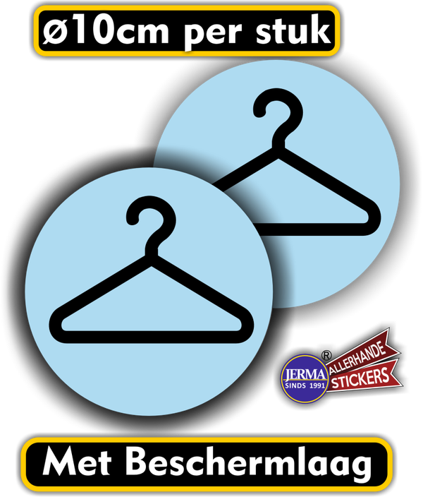 Garderobe pictogram stickerset. blauw (1368.70)