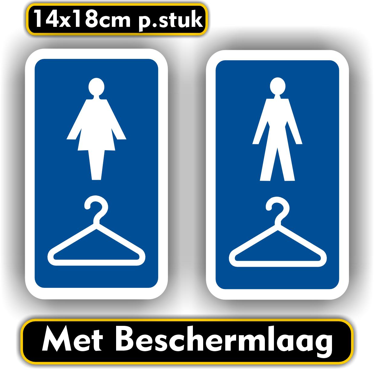 Kleedkamer dames en heren sticker set 2 stuks (1369.70)