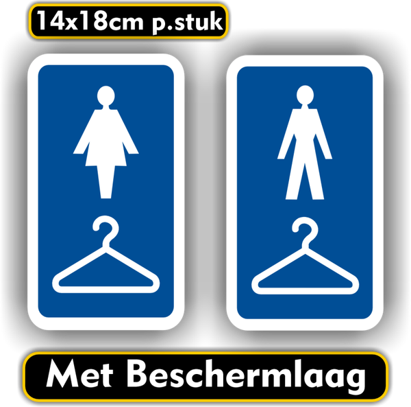 Kleedkamer dames en heren sticker set 2 stuks (1369.70)